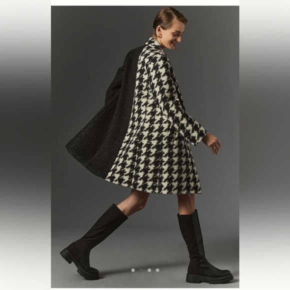 Anthropologie colorblock Plaid coat - Picture 2 of 3